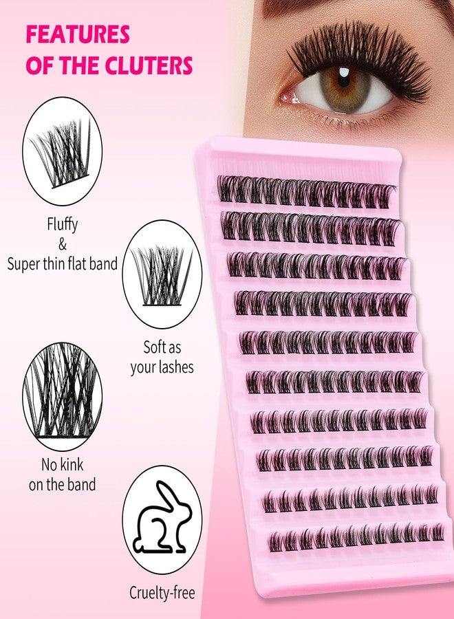 RITALASH Lash Clusters DIY Cluster Lashes Volume Eyelash Clusters Eyelash Extensions False Eyelashes Black Individual Lashes Super Thin Lash Band Wispy Lash Extension at Home(Z08,8-16mm) - Image 2